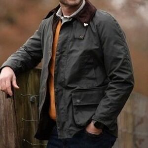 John Partridge Unisex Landowner Cotton Wax Barn Jacket Sage Corduroy XS NEW